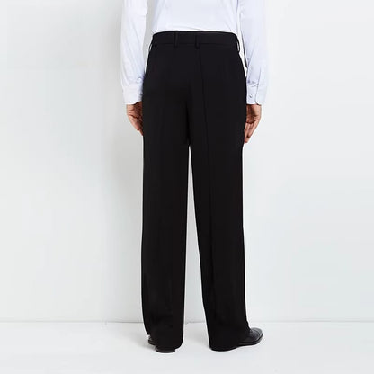 NY Fashion Men's Latin Ballroom Dance Pants Black Wide Leg Pants 21108K