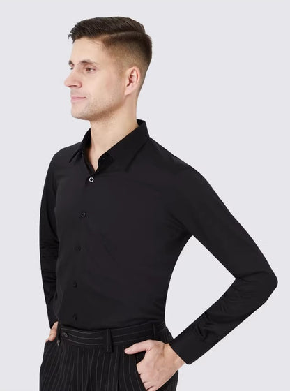 NY Fashion Men's Elegant Classic Shirt Ballroom Dance Shirt  Practice Dance Top 23110S