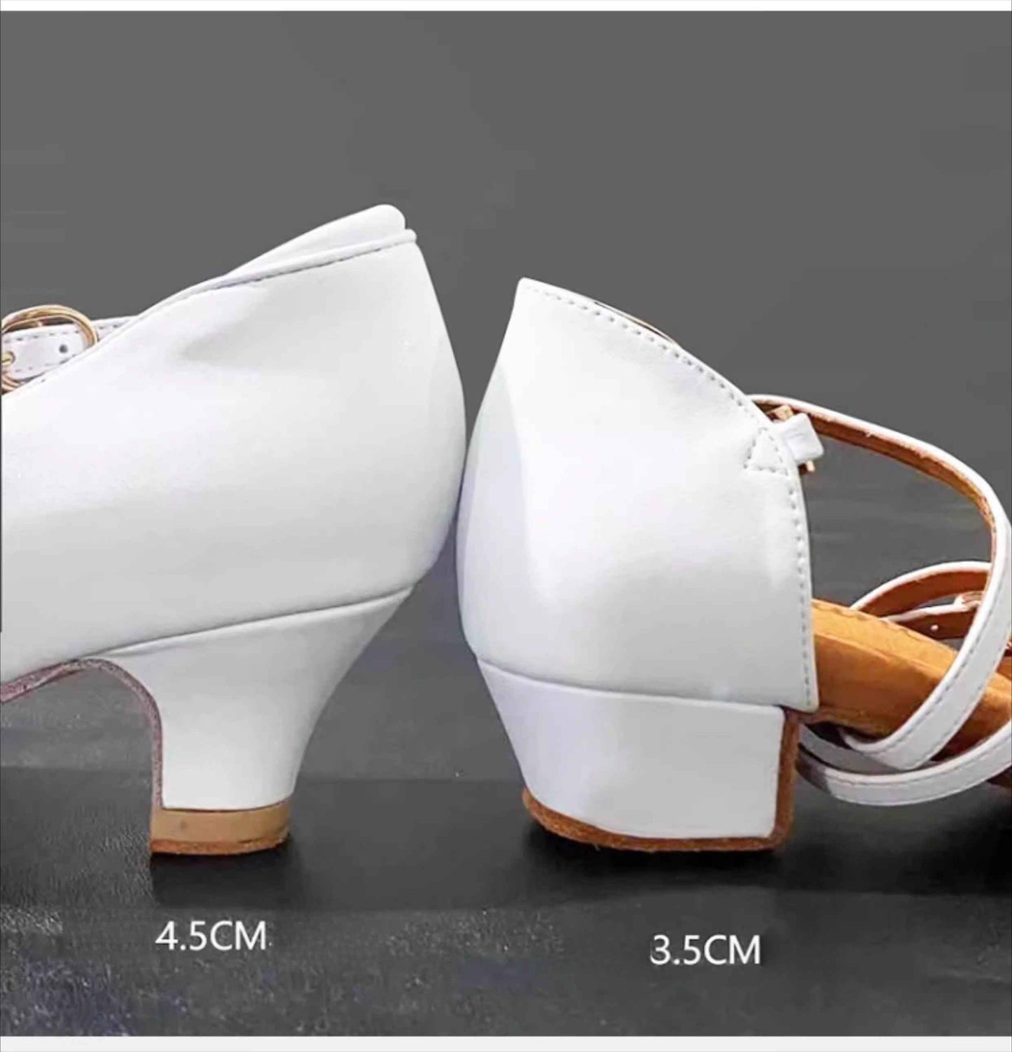 DRH-701E Children's National Standard Ballroom Dance Shoes Soft Sole Leather Surface Waltz Performance White