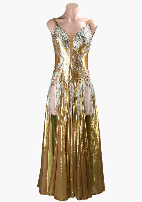 MINEJAS.S104G Adult women's new national standard American modern competition golden performance clothes