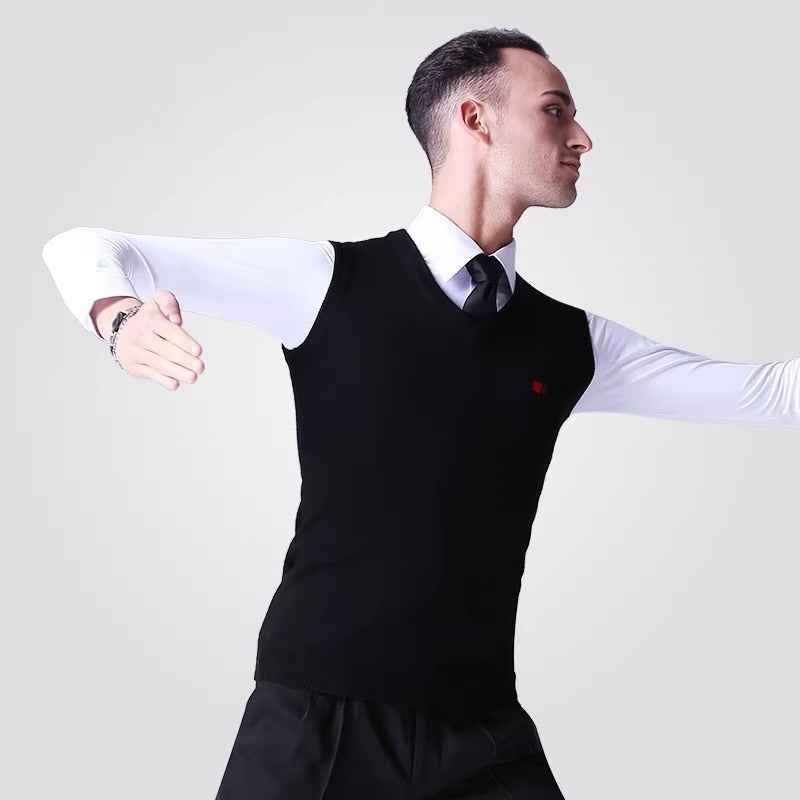 NY Fashion Ballroom Dance Top Latin Dance Vest Men's Wool Vest Practice Suit Dance Suit 16632SP-A
