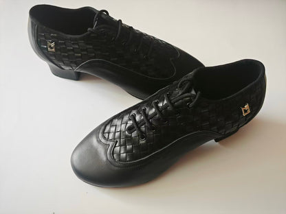 Beige Woven Patchwork Teacher Dance Shoes BY MARINA SERGEEVA