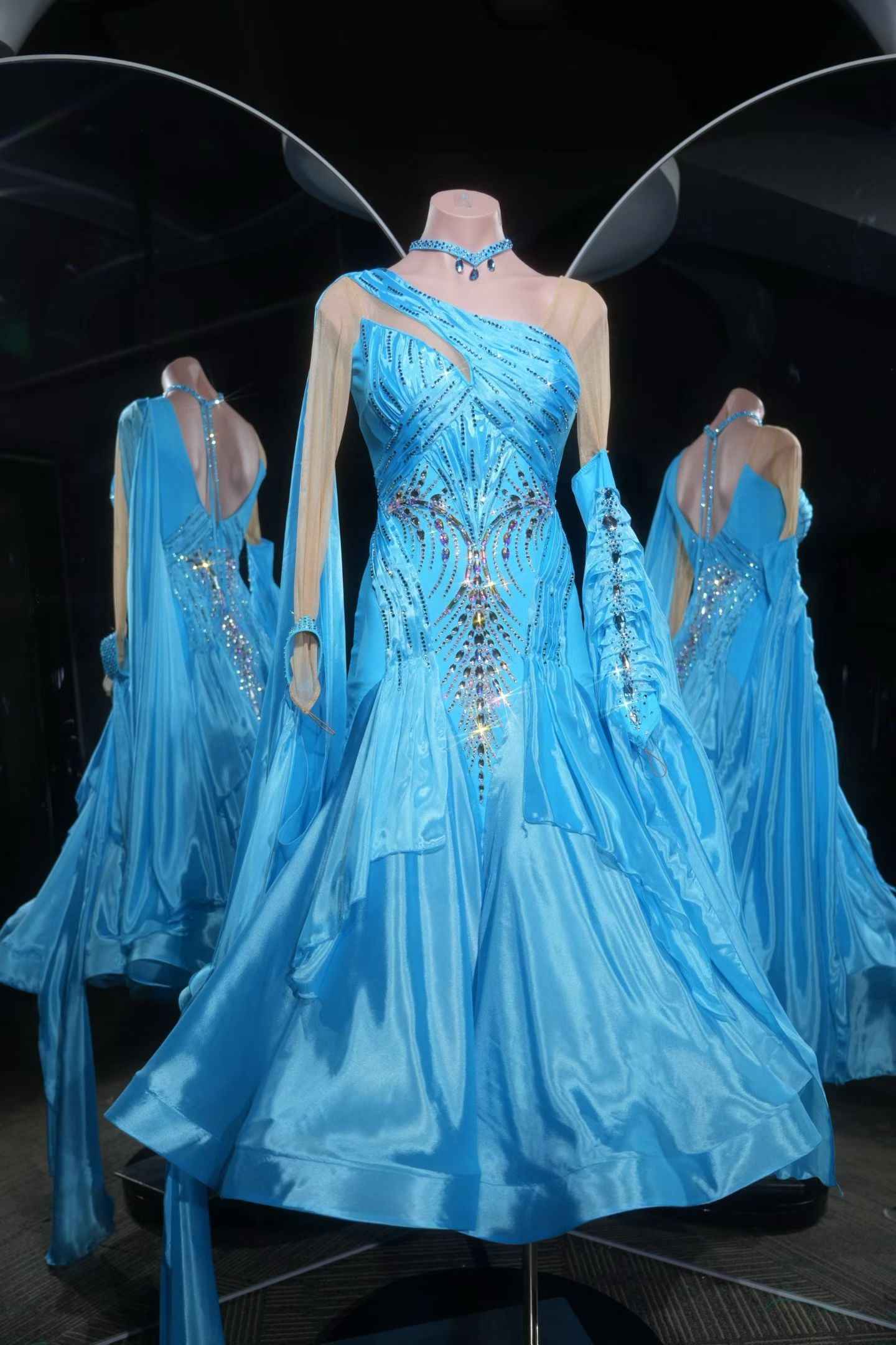 PEI.B003 Royal Blue Professional Ballroom Performance Dress