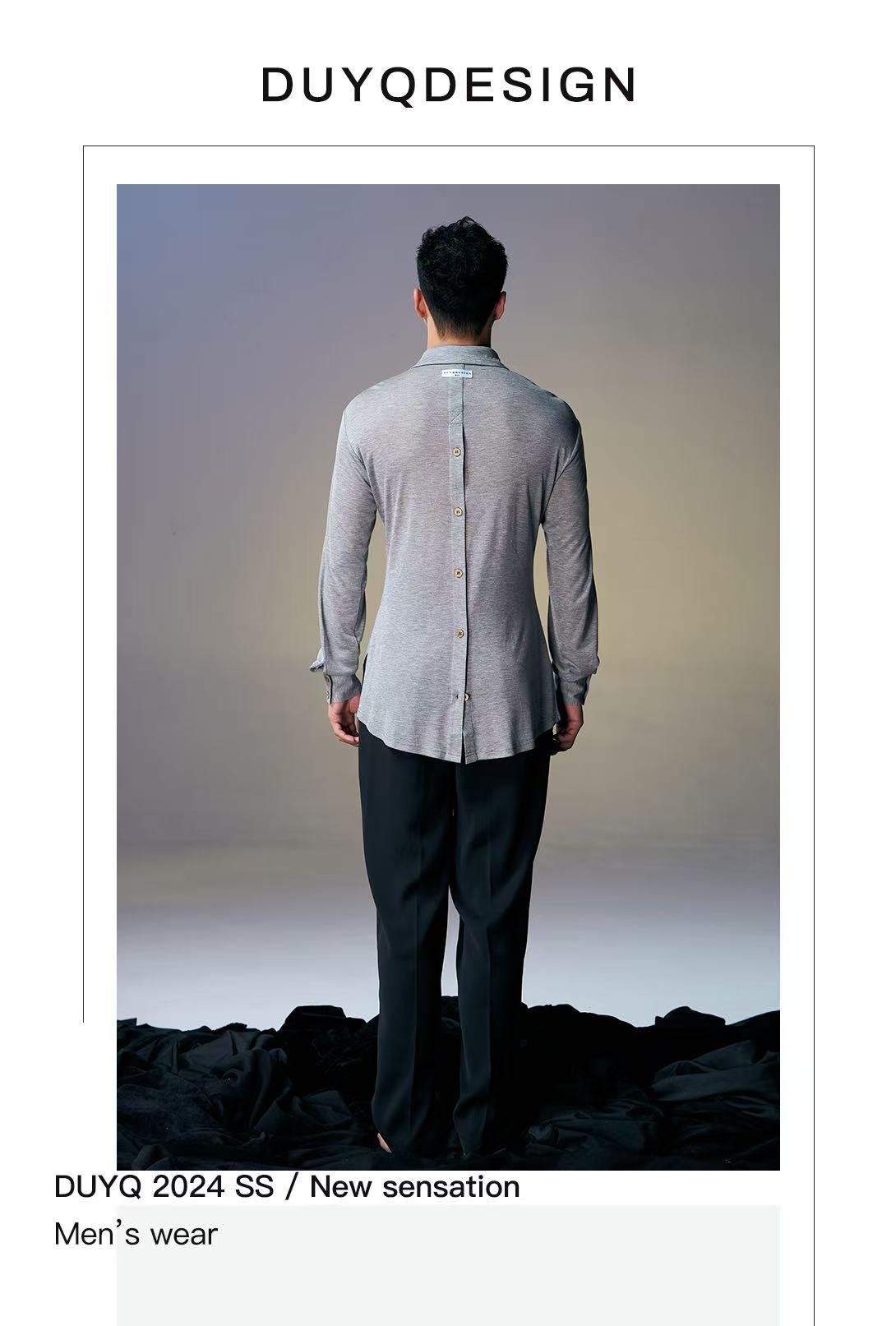 DUYQ.New Men-017 Buttoned Slim-fit Shirt - Professional Men's Standard Latin Dance Practice Wear for Daily Use