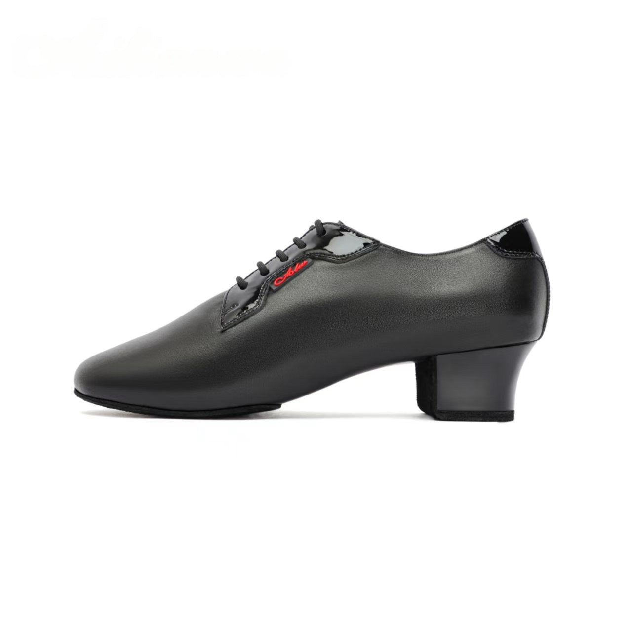 AL.L022ME Men’s Black Leather Latin Dance Shoes | Calf Leather Insole, Professional Cuban Heel