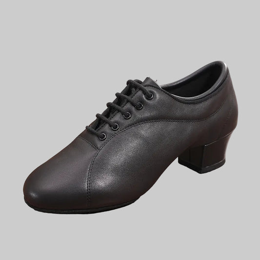 DRH-403C Scarpe da ballo latino da uomo 403C, in pelle nera opaca, professionali da competizione