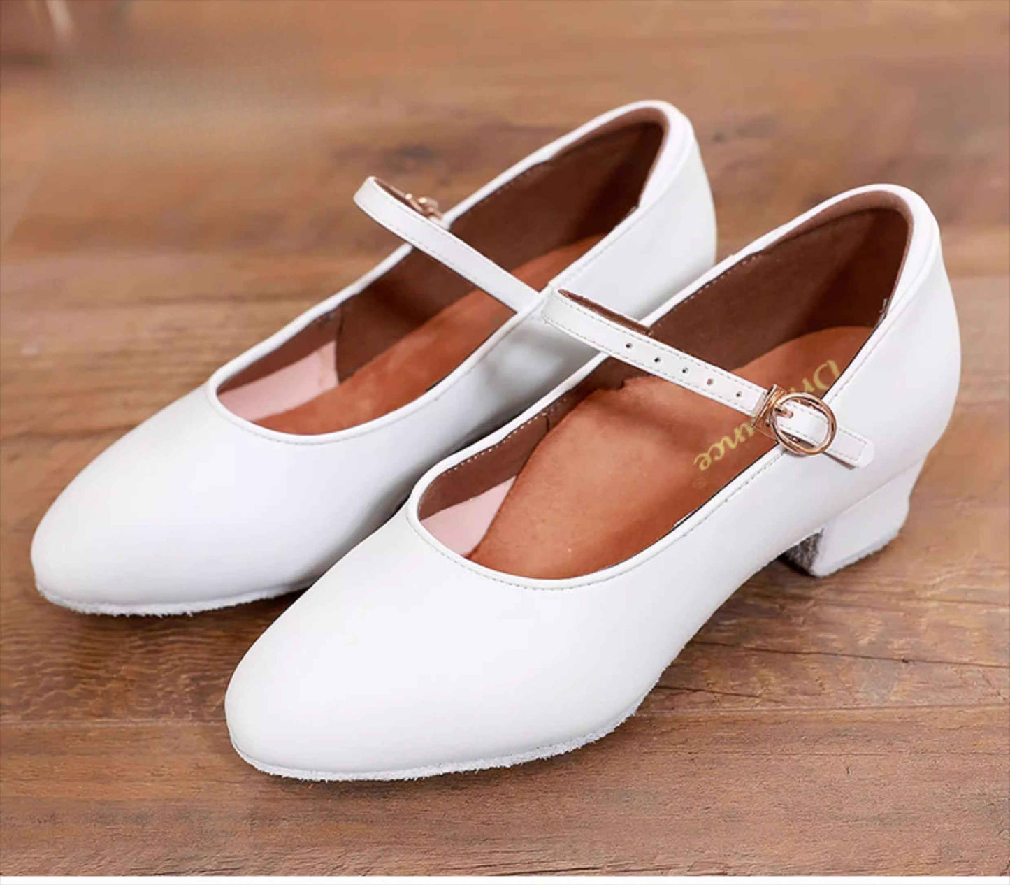 DRH-701E Children's National Standard Ballroom Dance Shoes Soft Sole Leather Surface Waltz Performance White