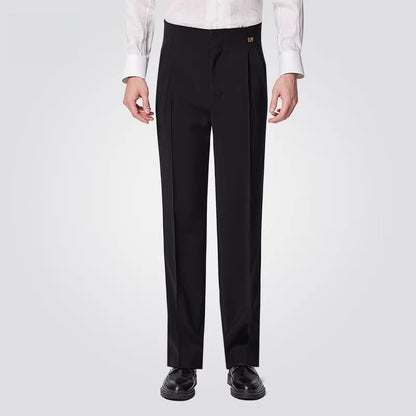 NY Fashion Men's Latin Ballroom Dance Practice Black High Waist Pants 24124K