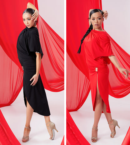 DUYQ [NSAD] 016 side split skirt national standard women's Latin dance practice suit performance professional