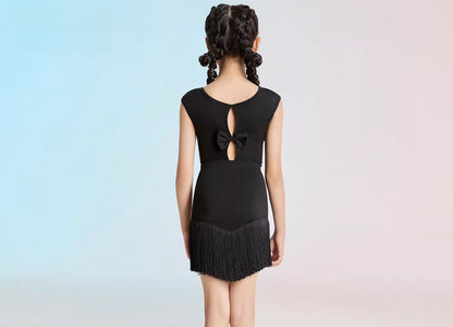 MLX children's new Latin dance costumes, high-end children's dance fringed skirt practice performance suit