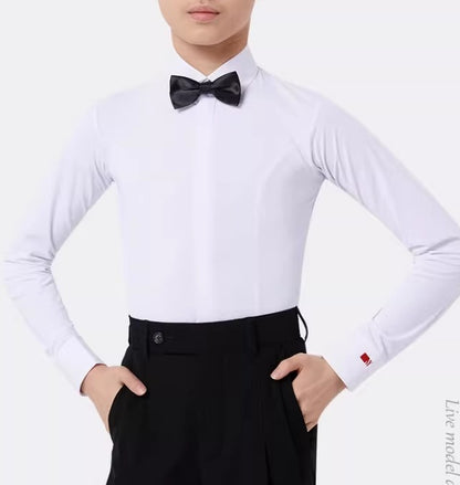 NY Fashion Pre-Teen Juvenile competition shirt no lines Boys Children's Competition Shirt Performance One-piece Top ET01-1