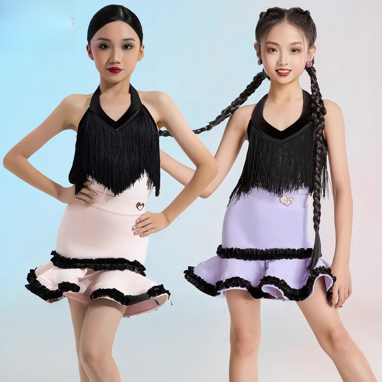 MLX 119/216-B children's Latin dance practice suit set large skirt professional dance training performance