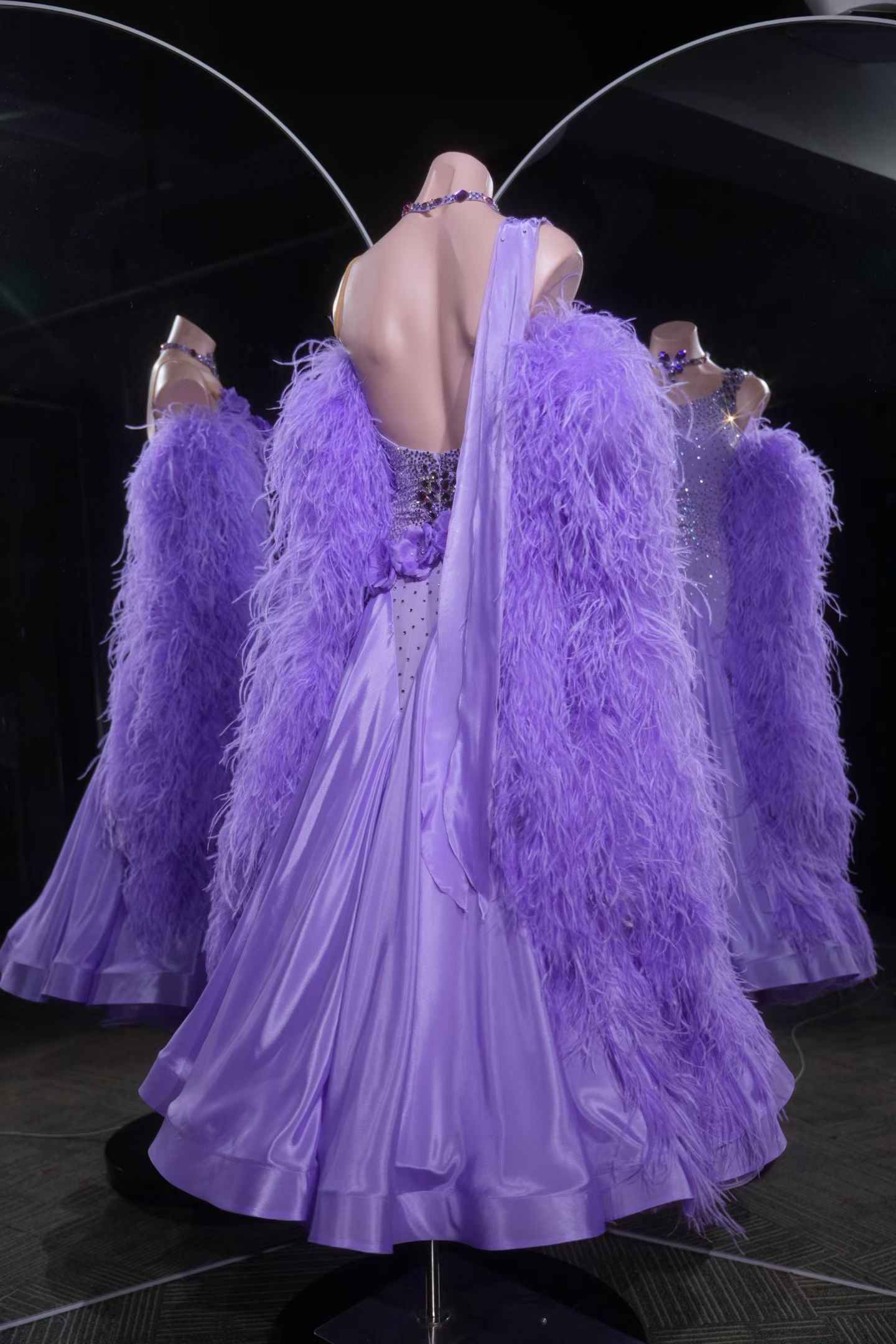 PEI.B004 Lavender Handmade Standard Dance Dress for Competition
