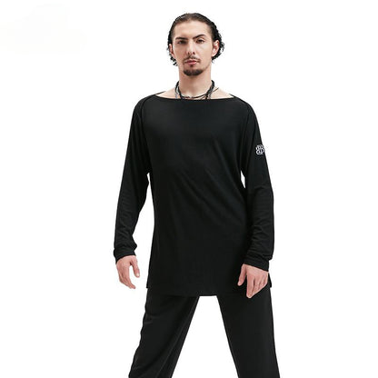 BOBO new boys Latin dance suit T-shirt men's national ballroom dance professional training Latin practice suit dance top