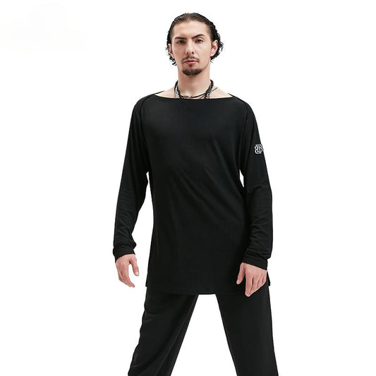 BOBO new boys Latin dance suit T-shirt men's national ballroom dance professional training Latin practice suit dance top