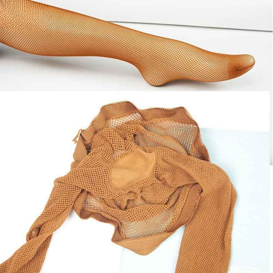 Ladies Latin Dance Mesh Jumpsuit Socks Plus Crotch Encrypted Small Mesh