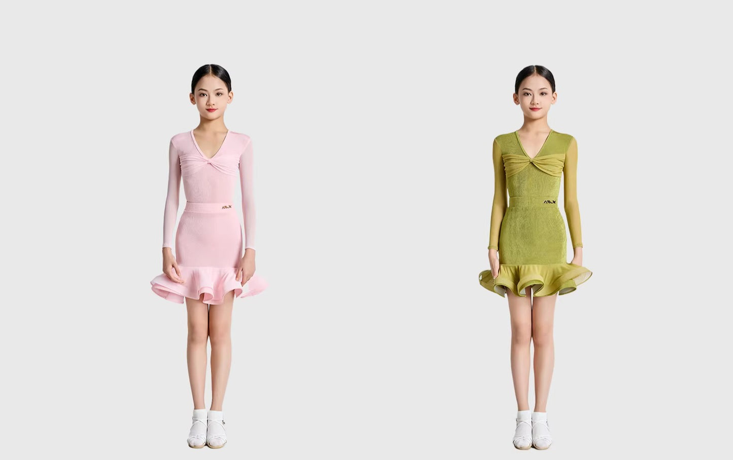 MLX GOLD 118 + 215 Children's Latin Dance Practice Suit High-end Girls' Dance Training Performance Clothing