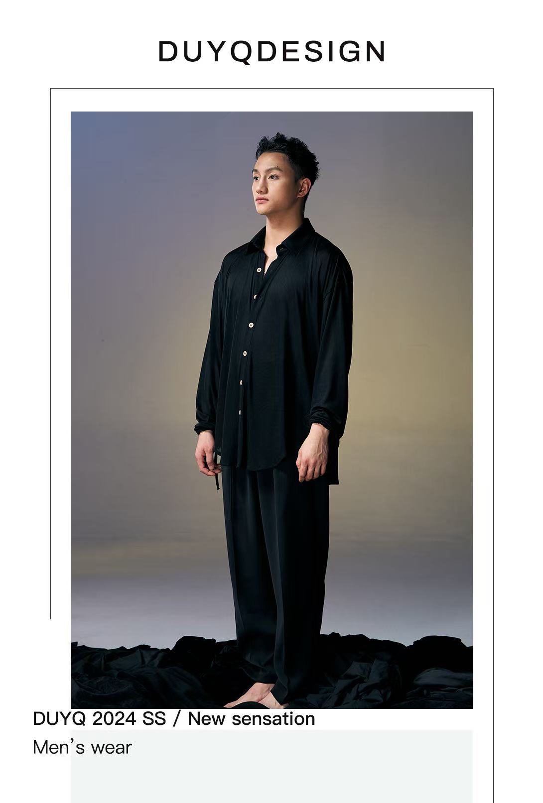 DUYQ.New Men-018 Classic Retro Loose Shirt - Men's Standard Latin Dance Practice Wear