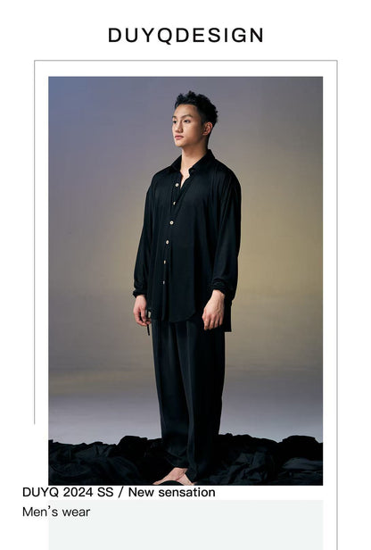 DUYQ.New Men-018 Classic Retro Loose Shirt - Men's Standard Latin Dance Practice Wear
