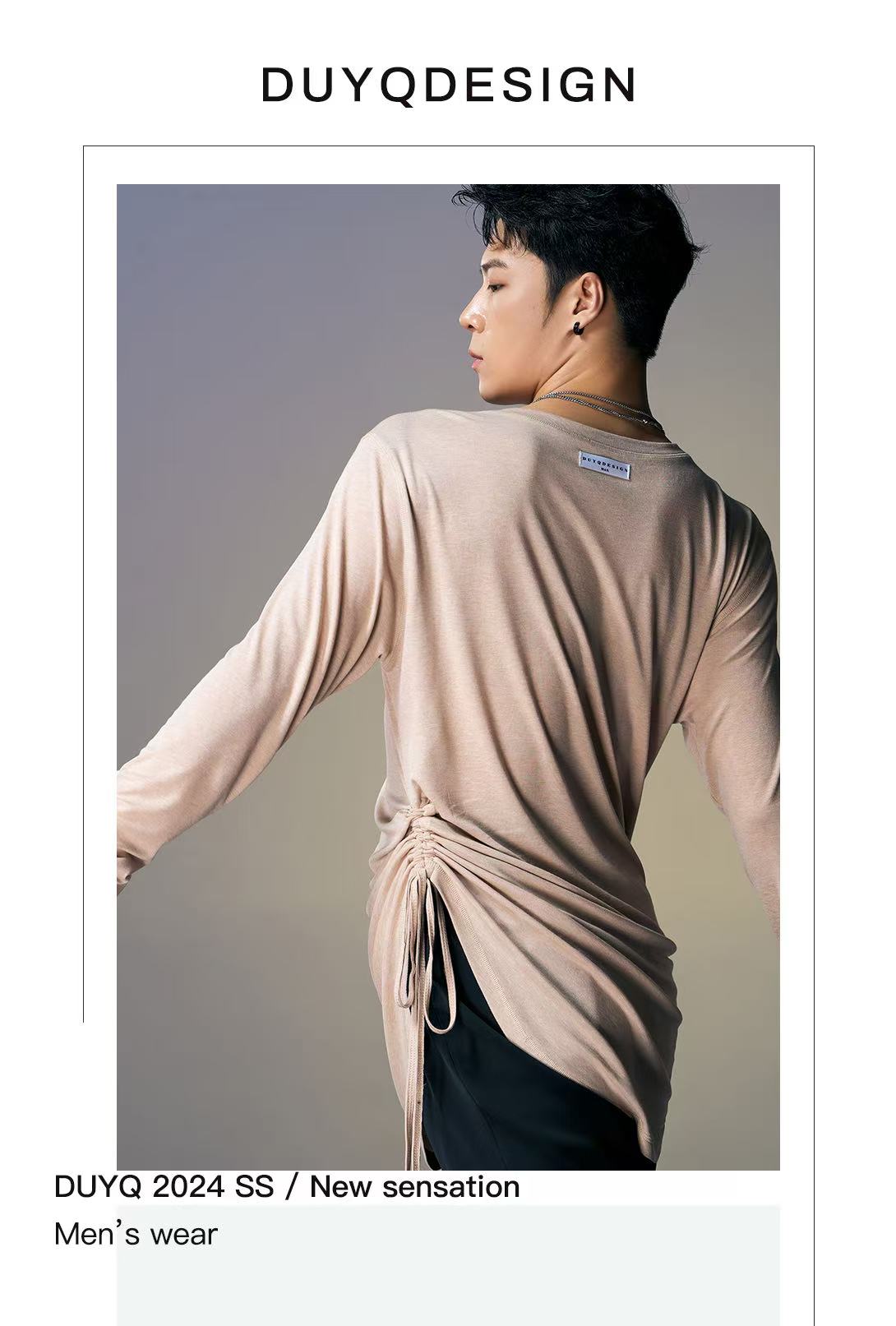 DUYQ.New Men-019 Merino Wool Long-sleeve Top - Ultra-comfortable Professional Latin Dance Practice Wear