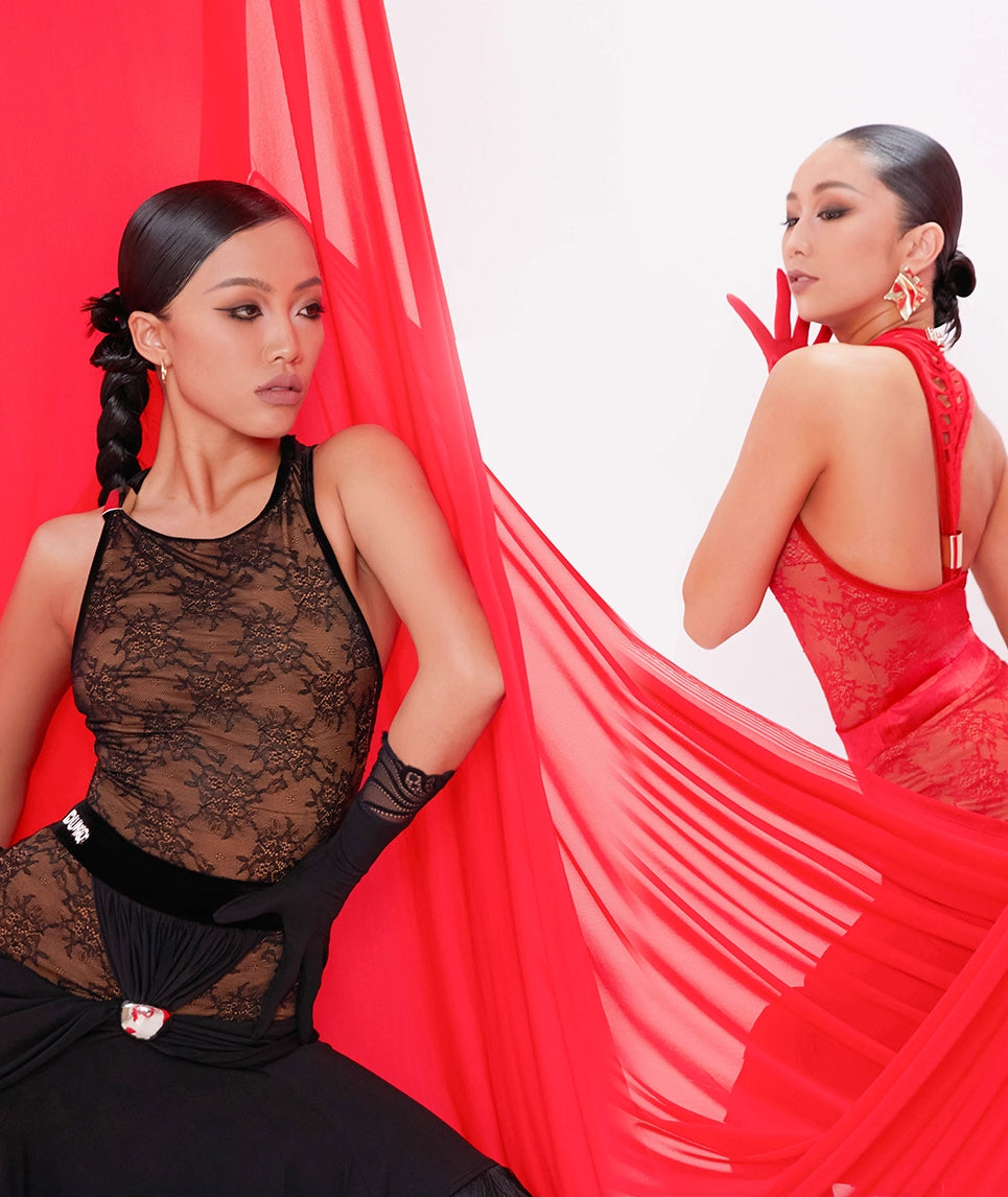 DUYQ [NSAD] 001 lace mood onesie national standard women's Latin dance practice uniform performance class uniform