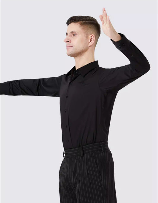 NY Fashion Men's Elegant Classic Shirt Ballroom Dance Shirt  Practice Dance Top 23110S
