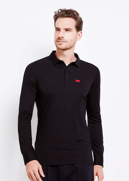 NY Fashion Men's  Ballroom Latin Long Sleeve Polo shirt Practice Dance Top Training Dance Top 21115T