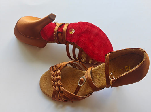 MINEJAS.L613 Women’s Latin Dance Shoes with Red Soles, Genuine Leather Insoles, and Odor-Resistant Comfort