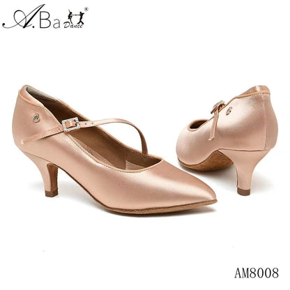 ABA DANCE.AM8008 Classic Nude Pointed Toe Women’s Modern Dance Shoes - Mine·Jas