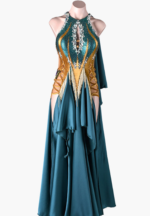 MINEJAS.S107G American modern new dark green adult female performance competition high-end performance clothes