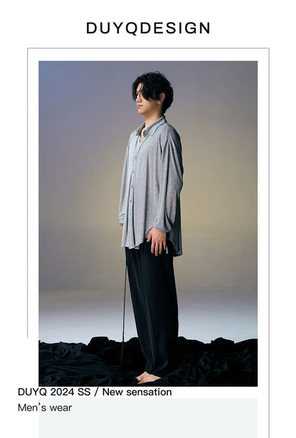 DUYQ.New Men-018 Classic Retro Loose Shirt - Men's Standard Latin Dance Practice Wear