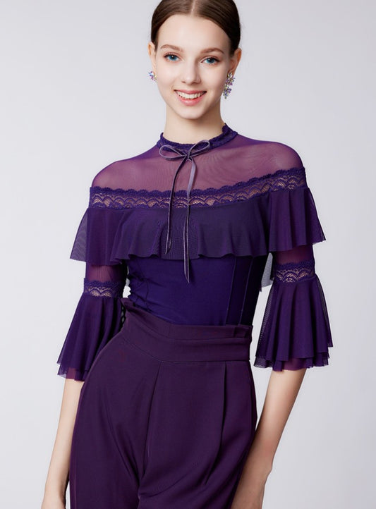 WD.Y486 Lace New Women's Top Ballroom smooth Dance Leotard