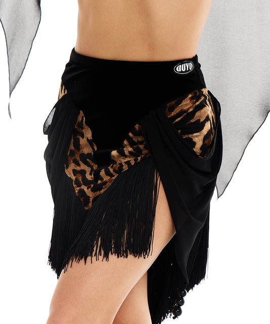 DUYQ [Polina] 006 velvet splicing beaded skirt national standard women's Latin dance practice suit advanced