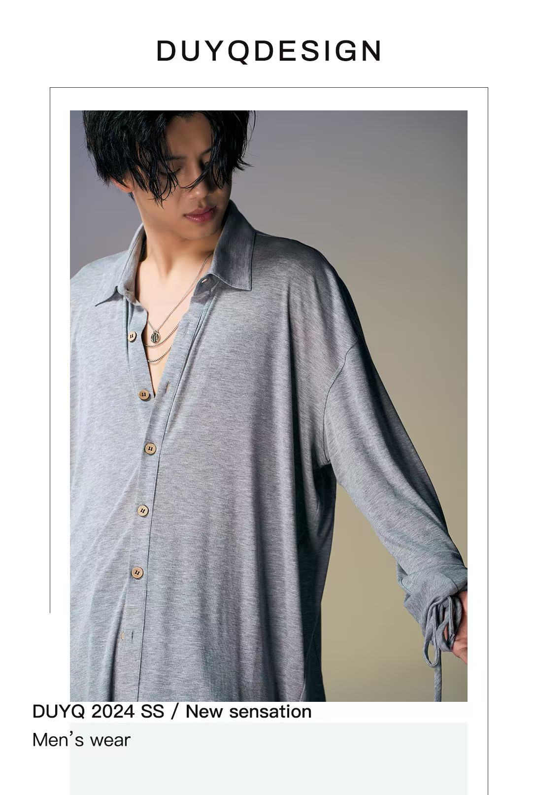 DUYQ.New Men-018 Classic Retro Loose Shirt - Men's Standard Latin Dance Practice Wear