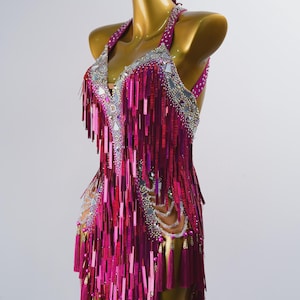MINEJAS.PLP001 Pink Sleeveless Latin Dance Dress