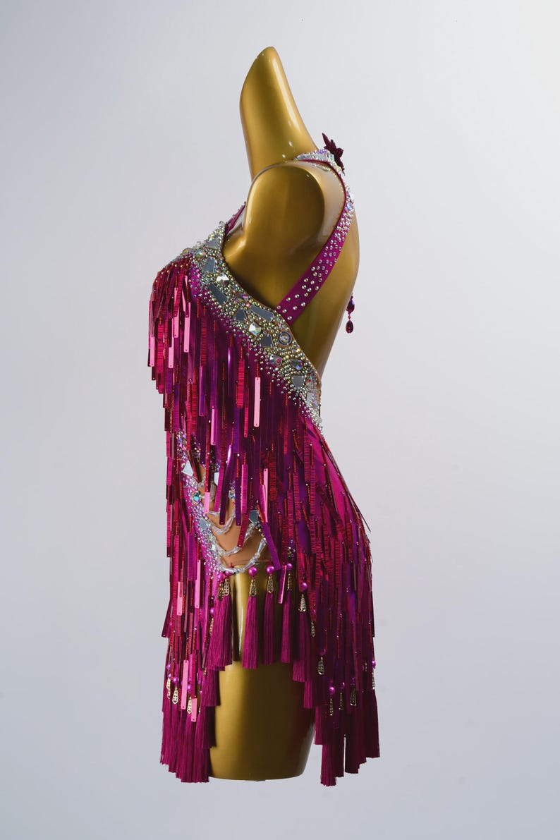 MINEJAS.PLP001 Pink Sleeveless Latin Dance Dress