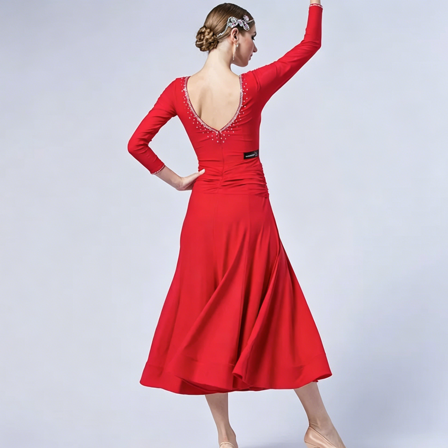 Y.M-1703 modern dance practice dress autumn adult ballroom dance national standard practice suit big swing dress